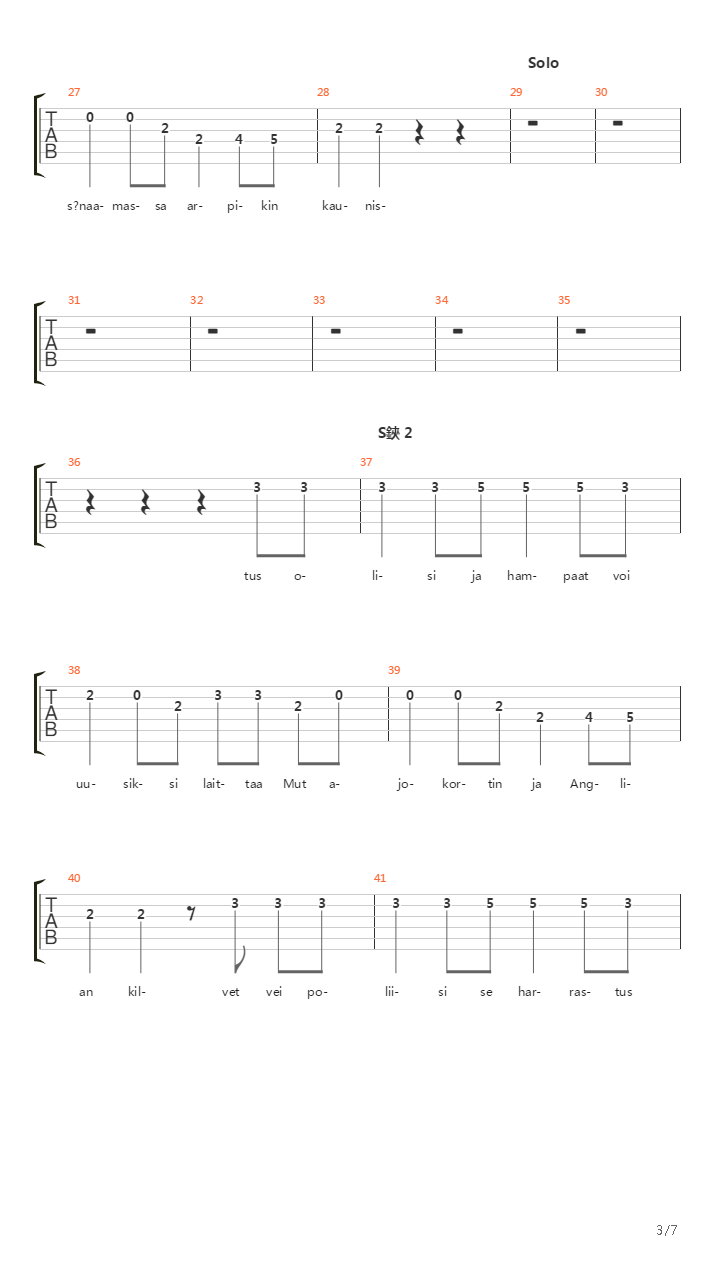 Teuvo Maanteiden Kuningas吉他谱