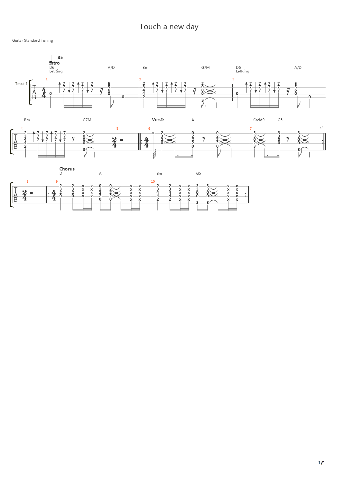 Touch A New Day吉他谱