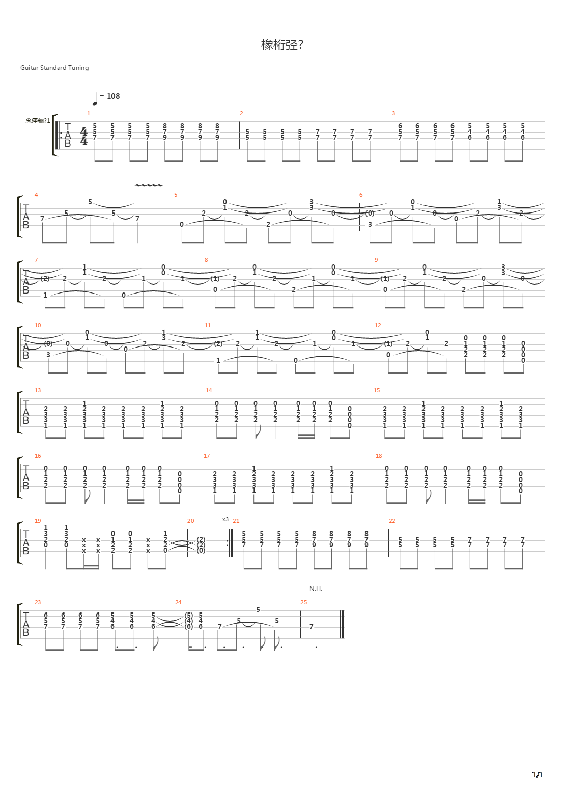 Primeti吉他谱
