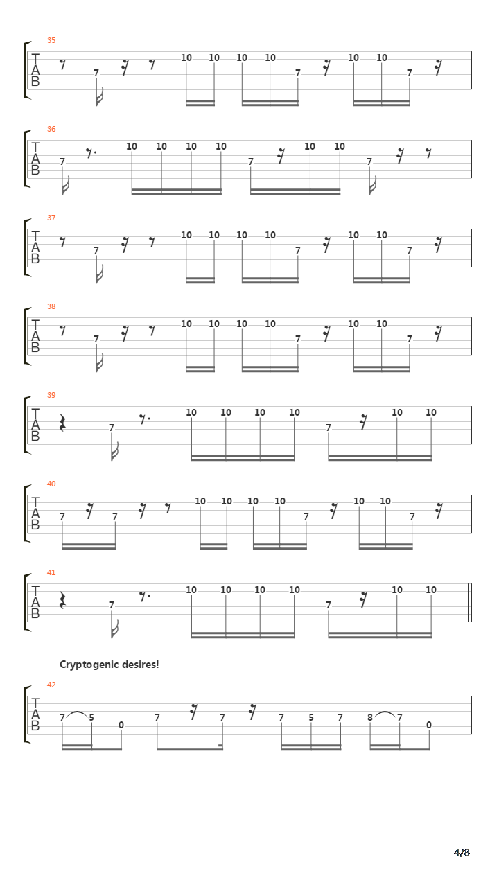 Cryptogenic Desires吉他谱