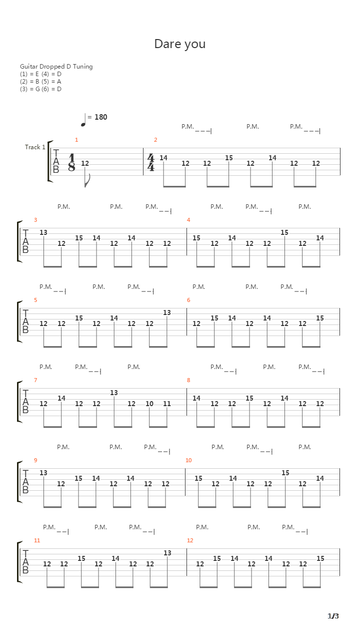 Dare You吉他谱