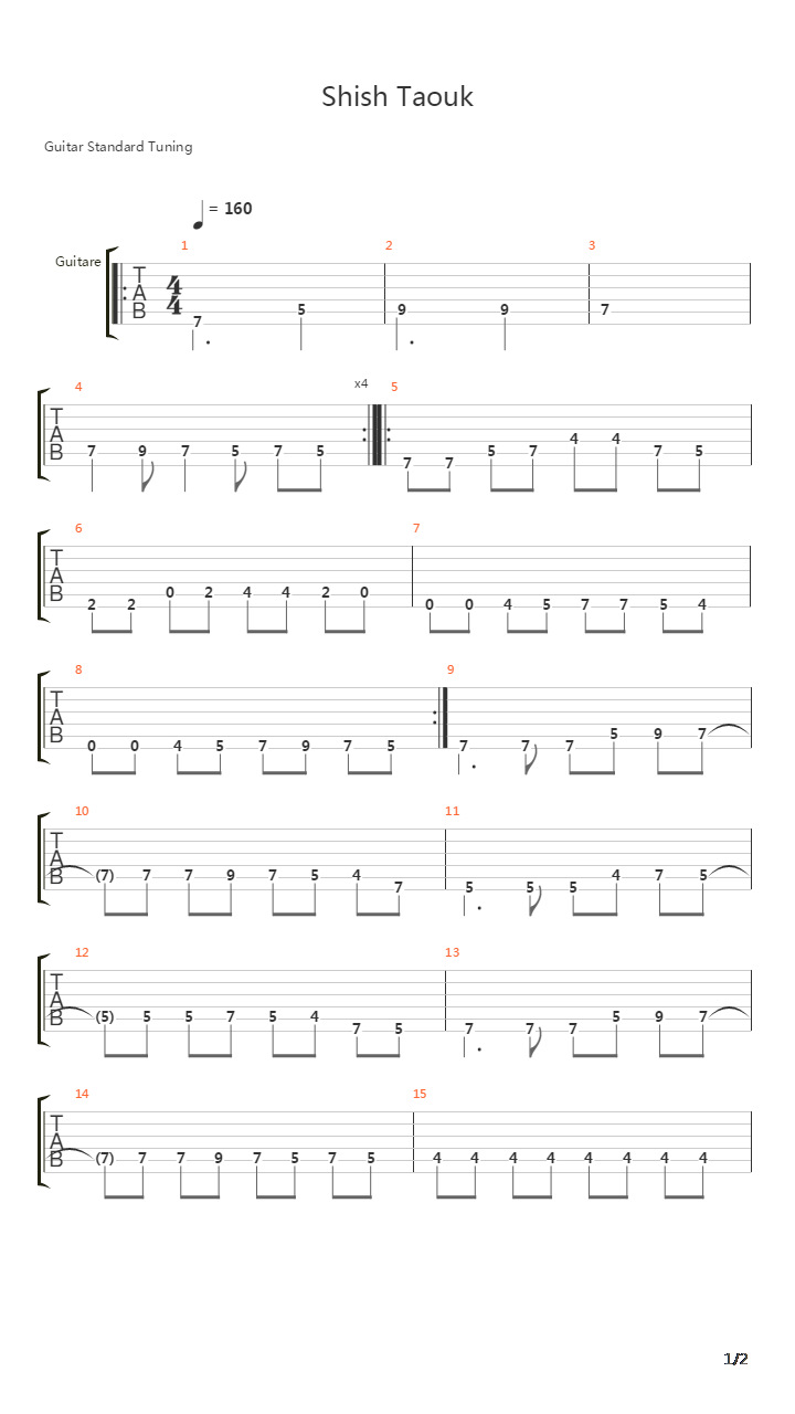 Shish Taouk吉他谱