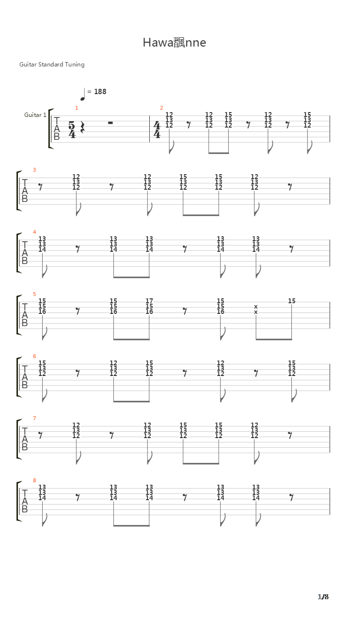 Hawanenne吉他谱