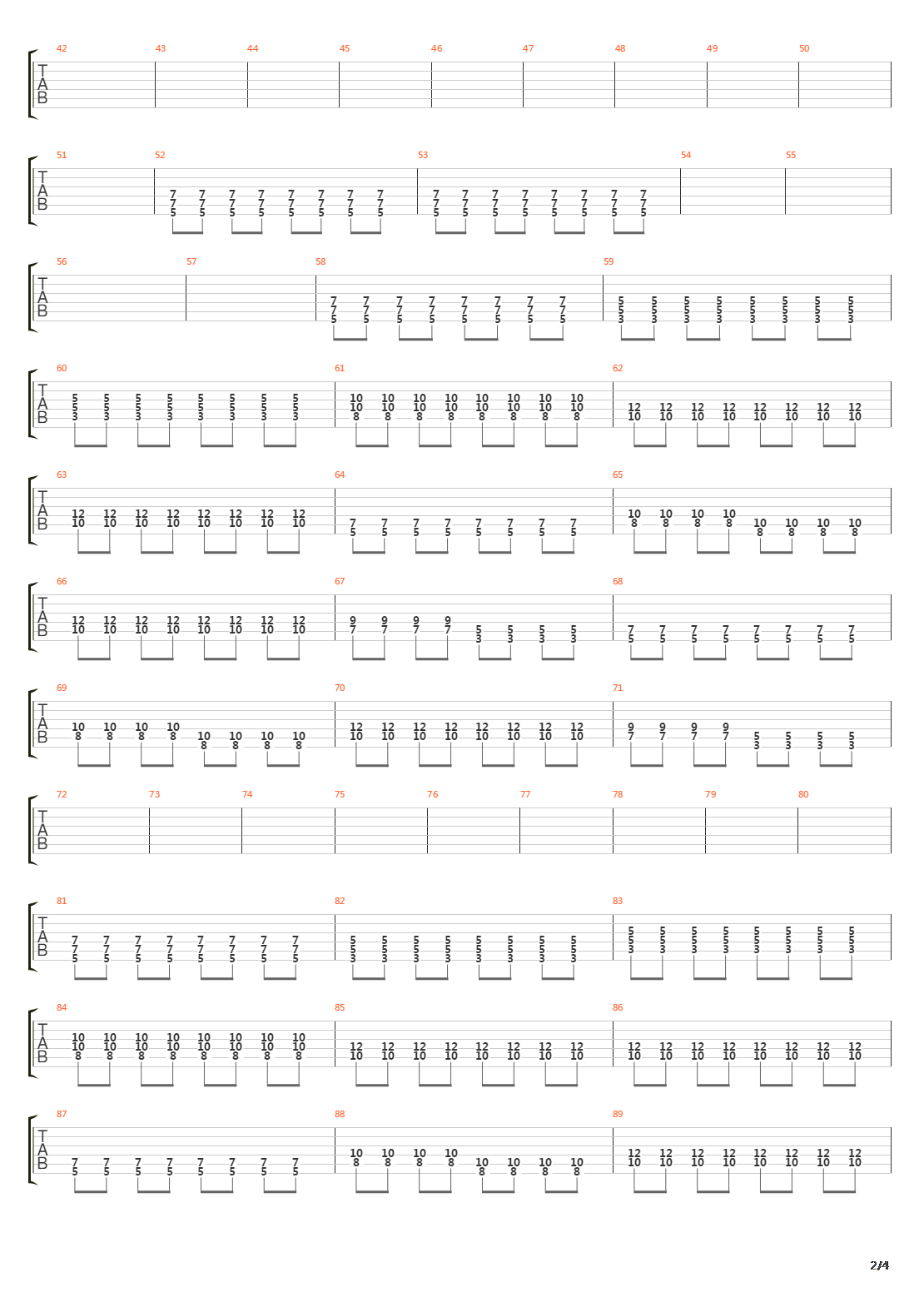 Compter Les Corps吉他谱