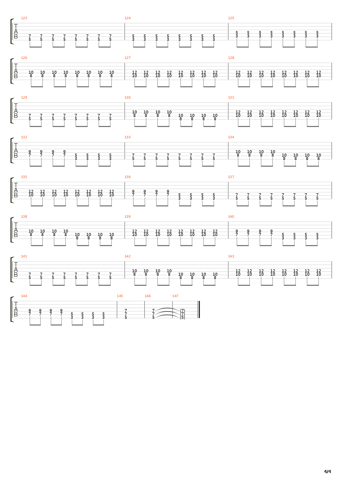 Compter Les Corps吉他谱