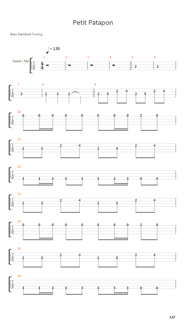 Petit Patapon吉他谱