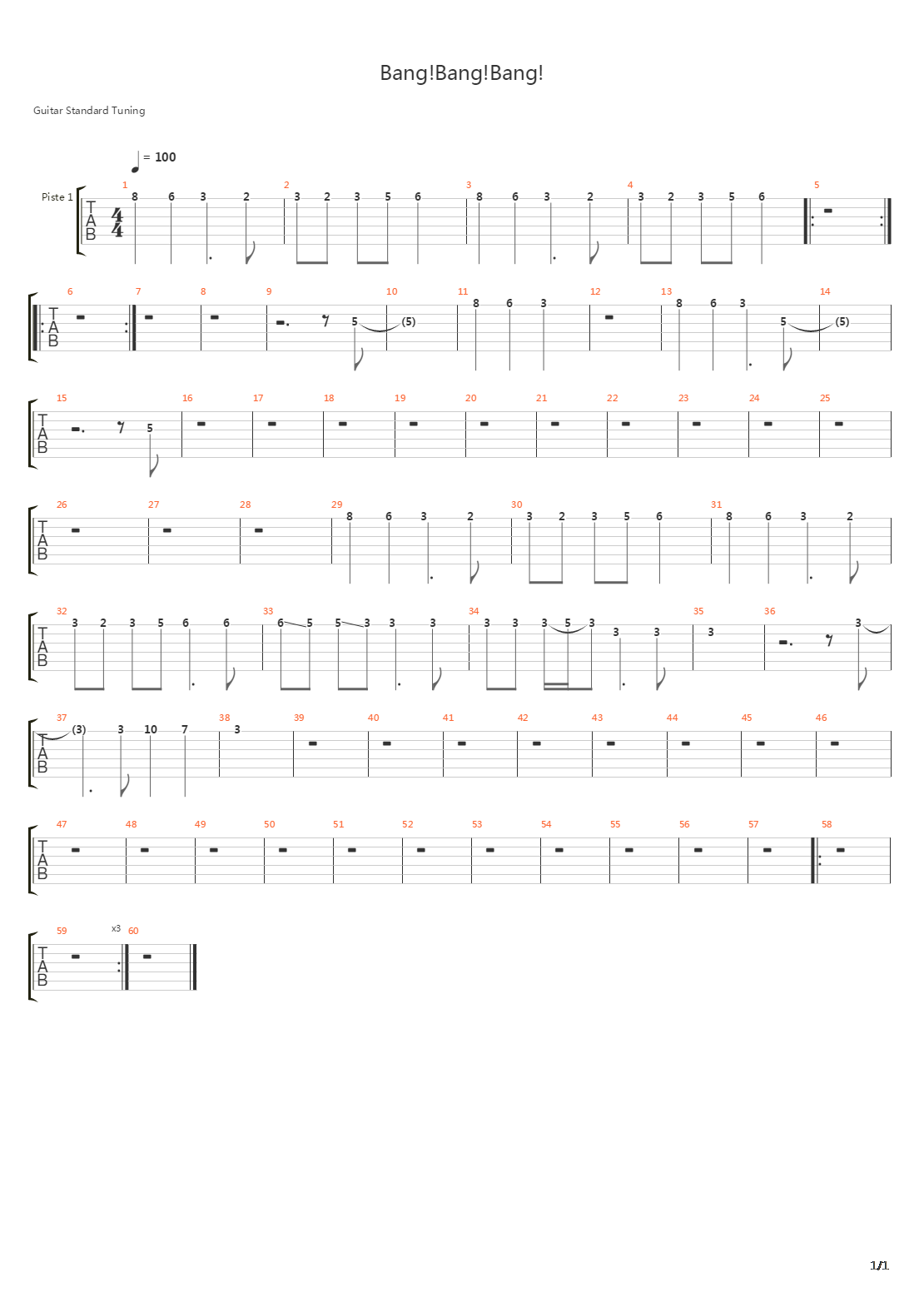 Bang Bang Bang吉他谱