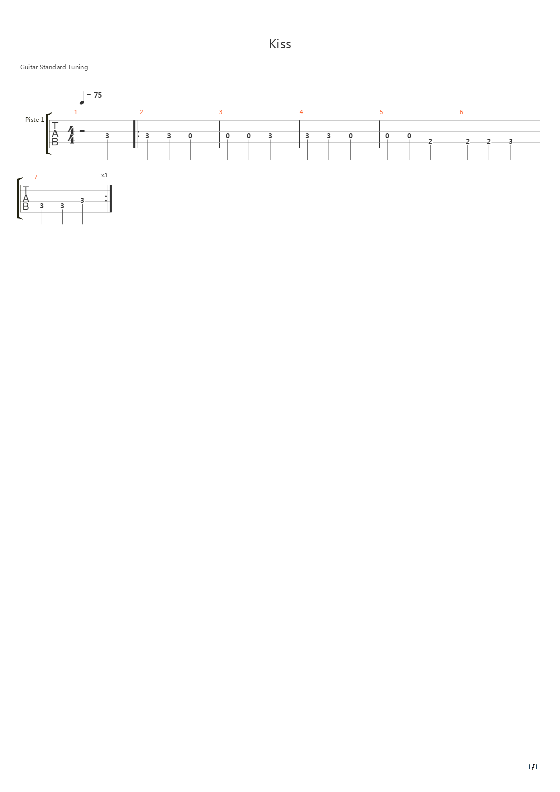 Kiss吉他谱