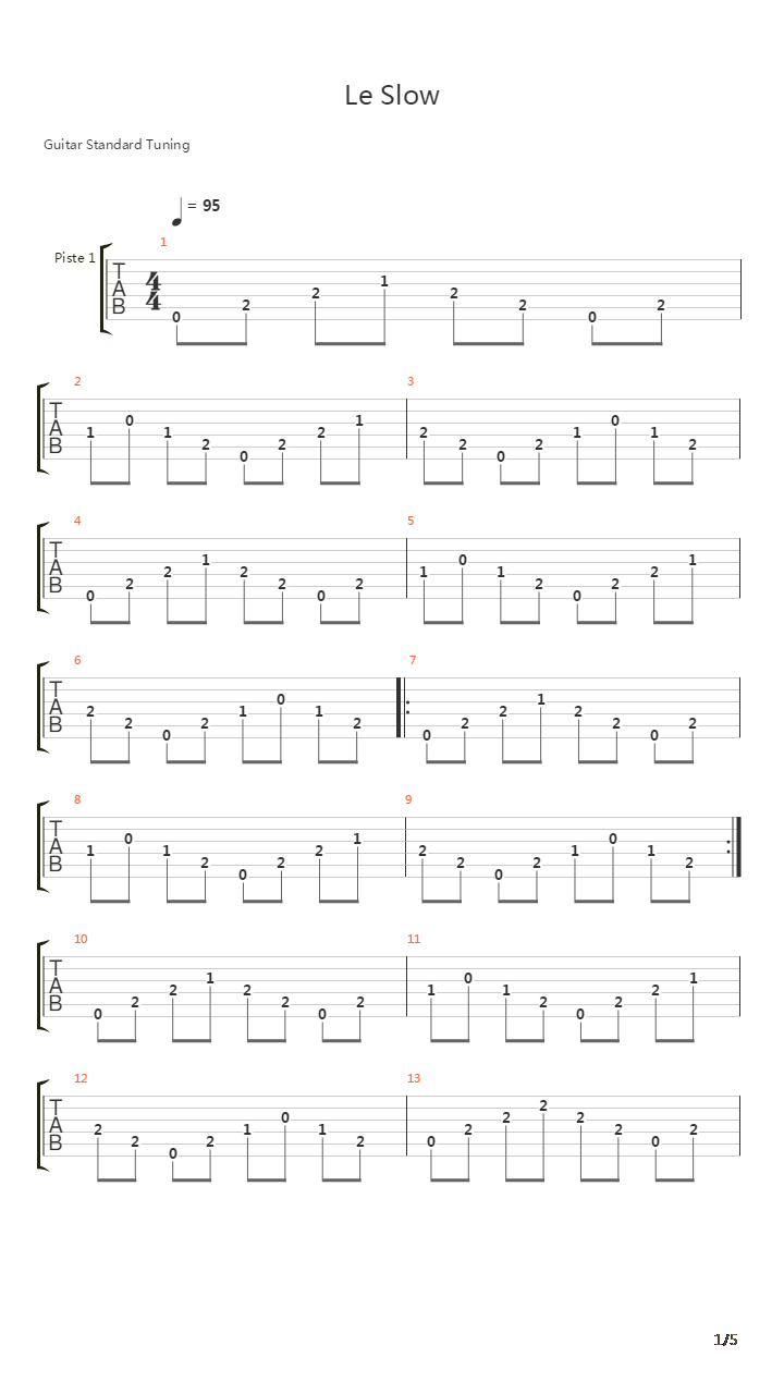 Le Slow吉他谱