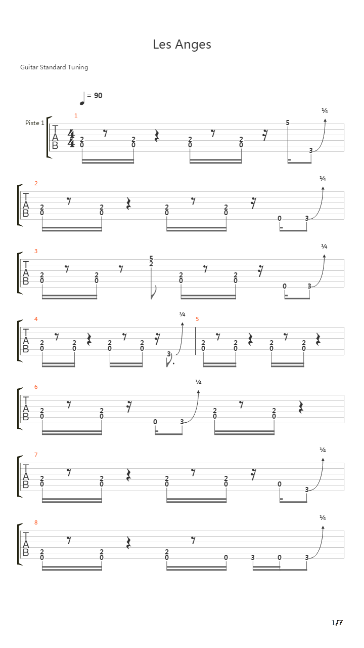 Les Anges吉他谱