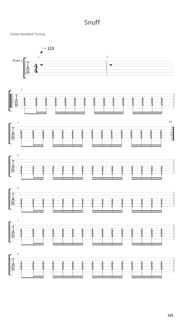 Snuff吉他谱
