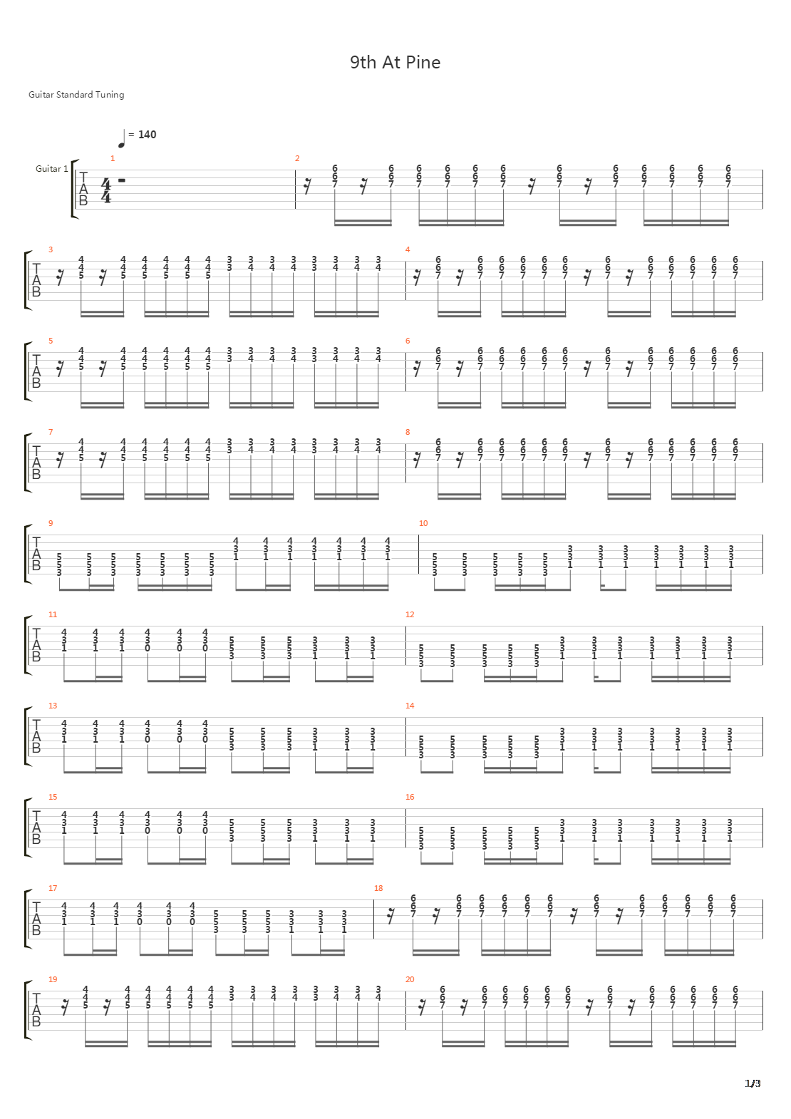 9th At Pine吉他谱