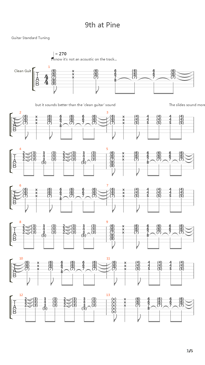 9th At Pine吉他谱