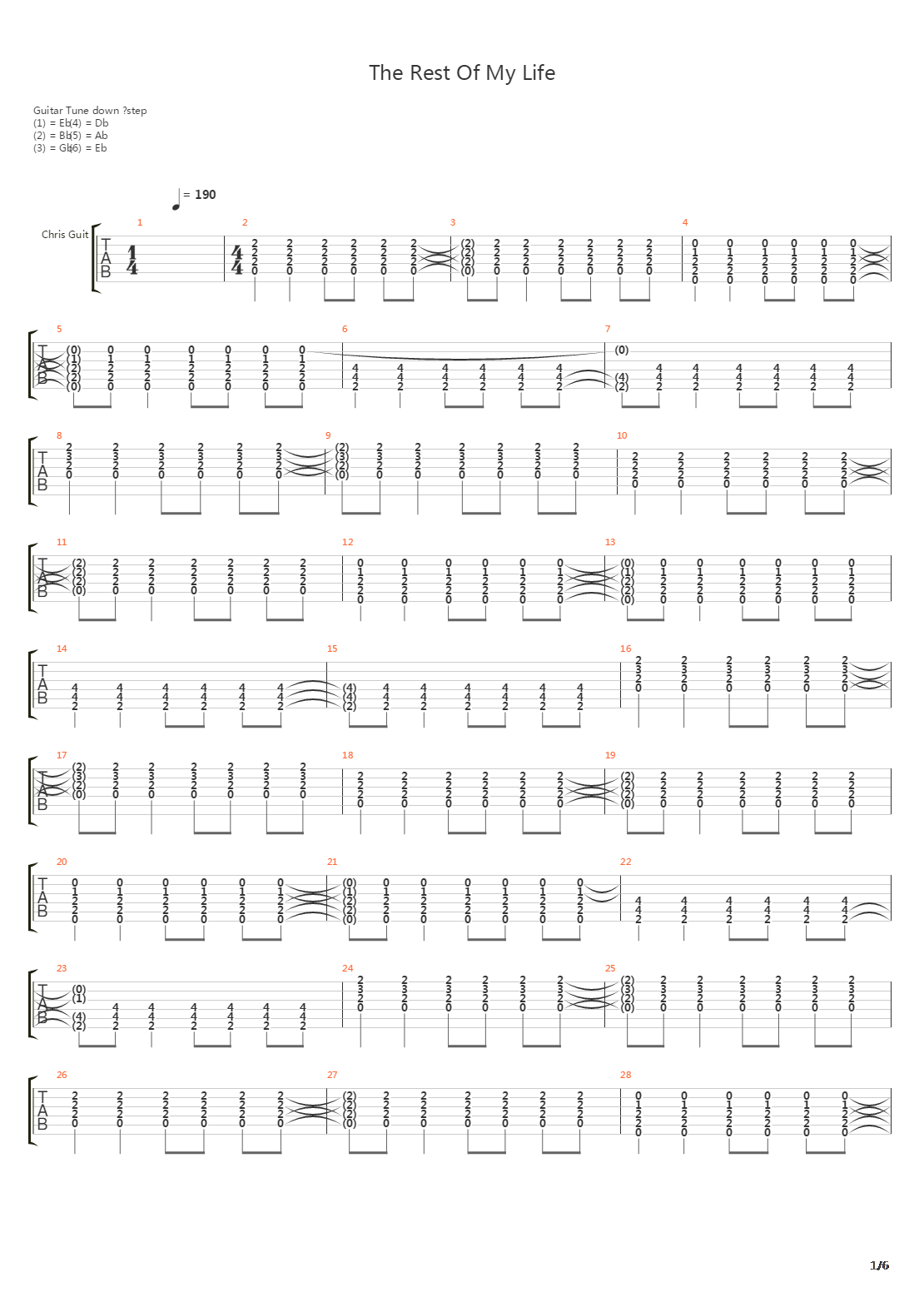 Rest Of My Life吉他谱