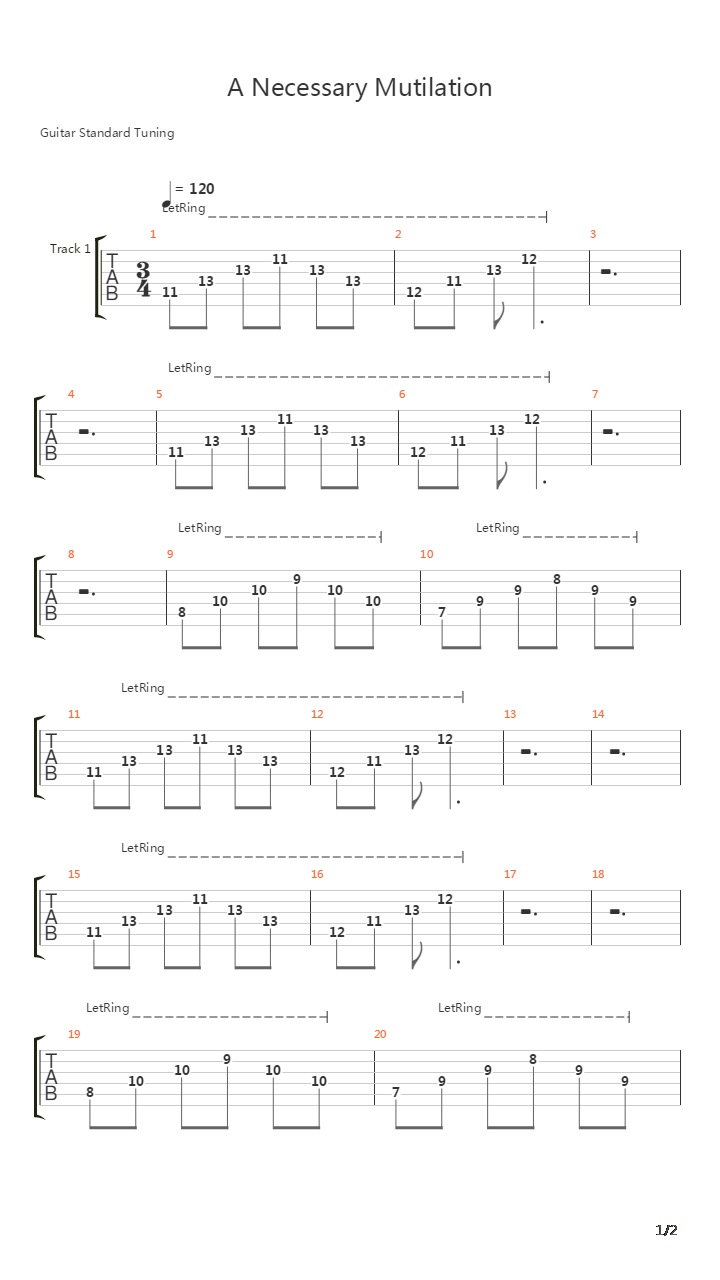 A Necessary Mutilation吉他谱