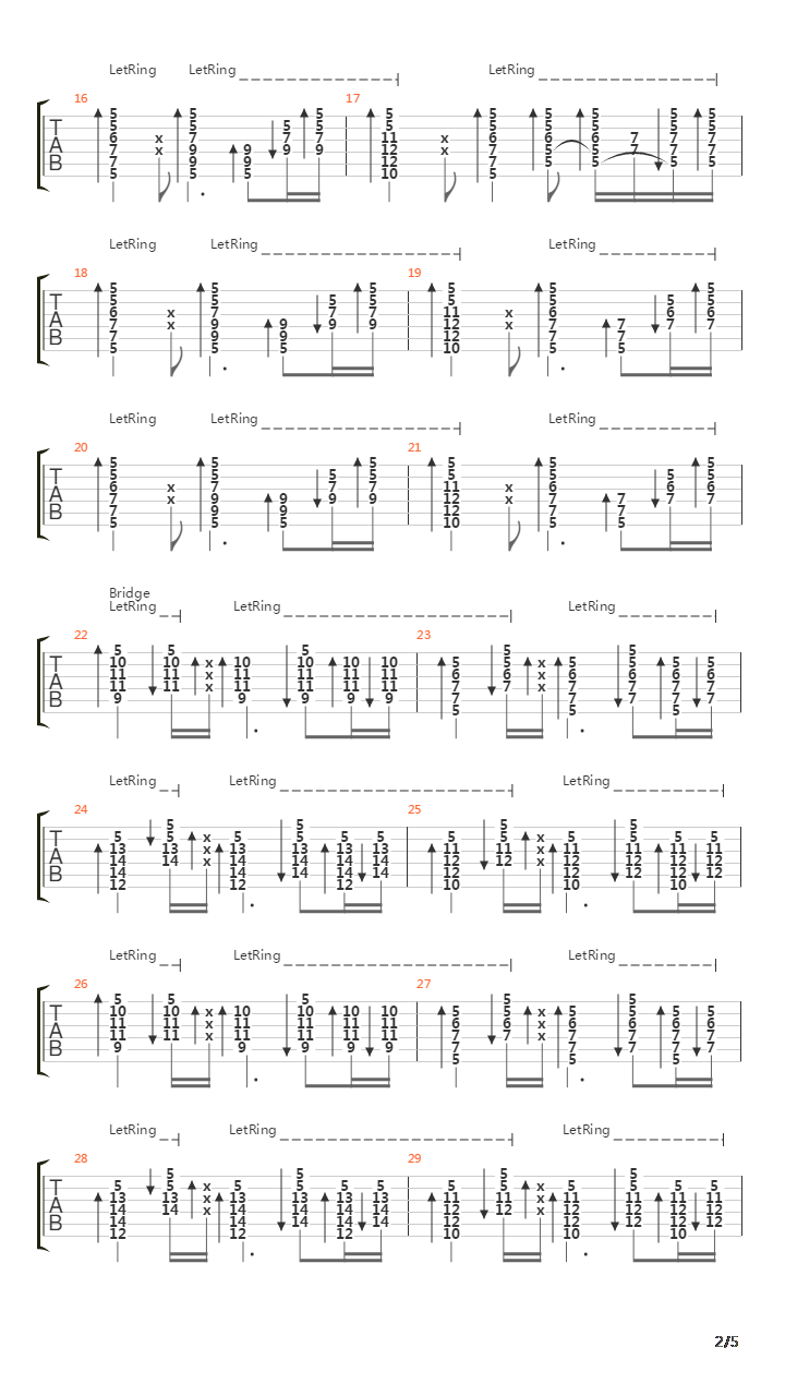 Fall Back Down吉他谱