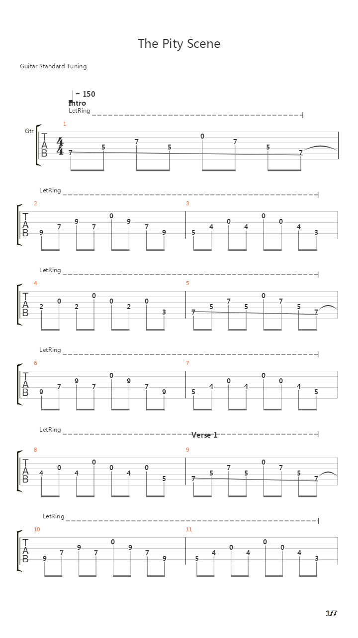 The Pity Scene吉他谱