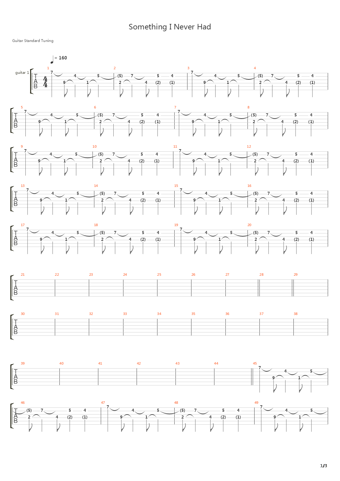 Something I Never Had吉他谱