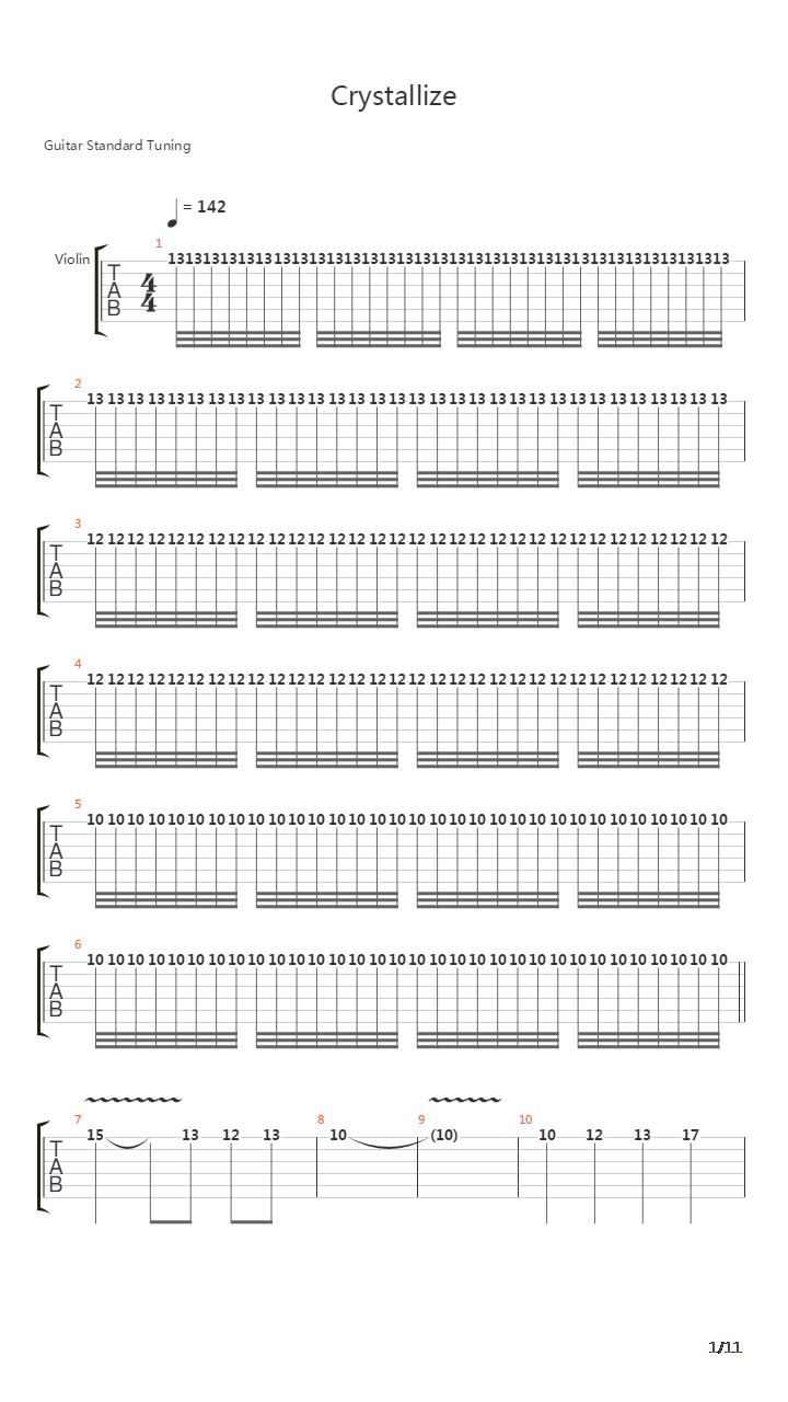 Crystallize吉他谱
