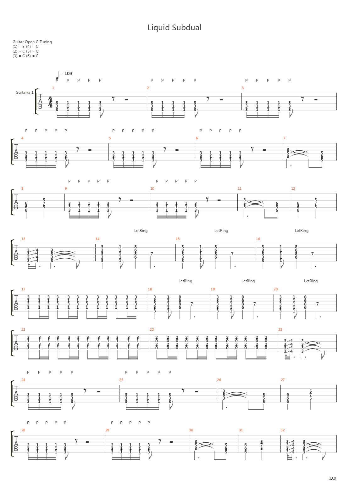 Liquid Subdual吉他谱