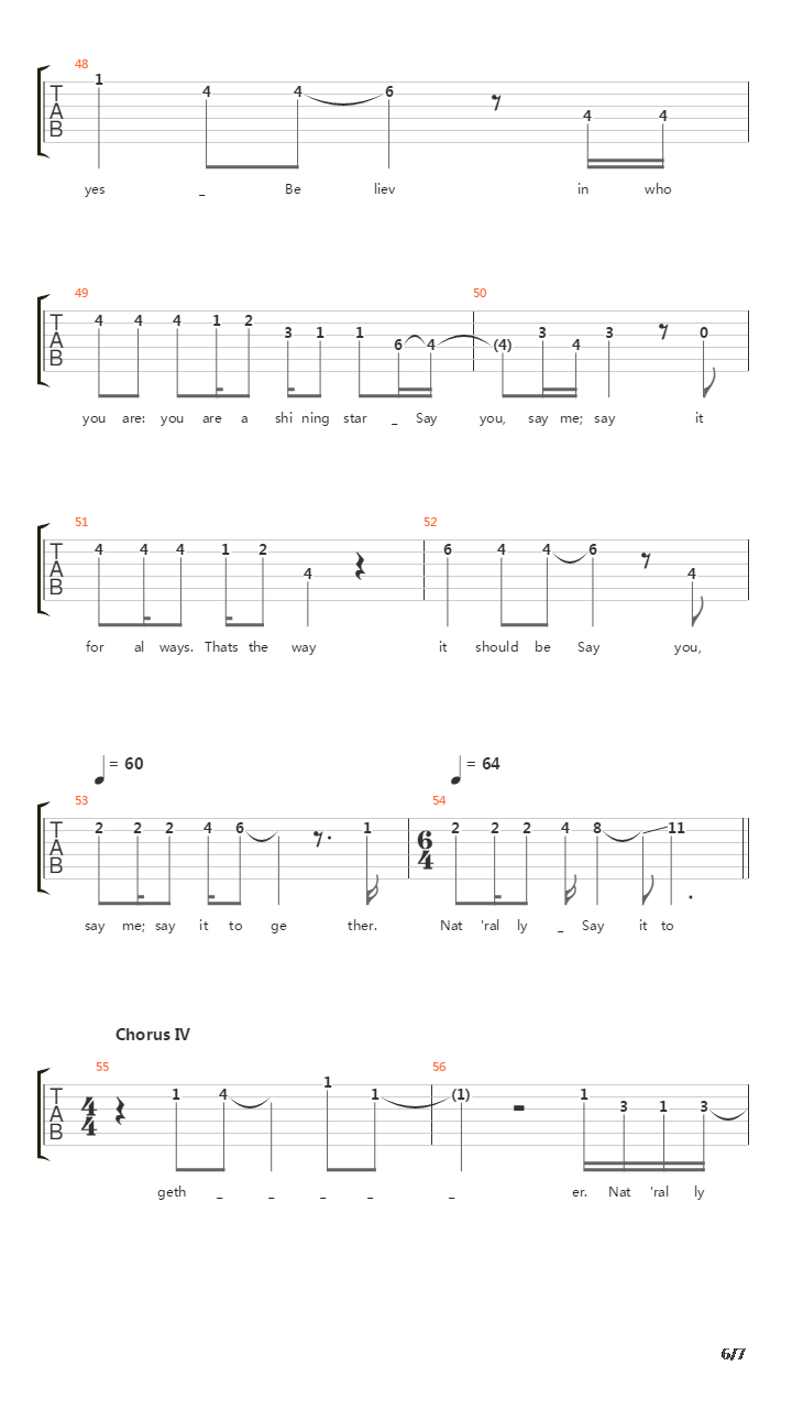 Say You Say Me吉他谱