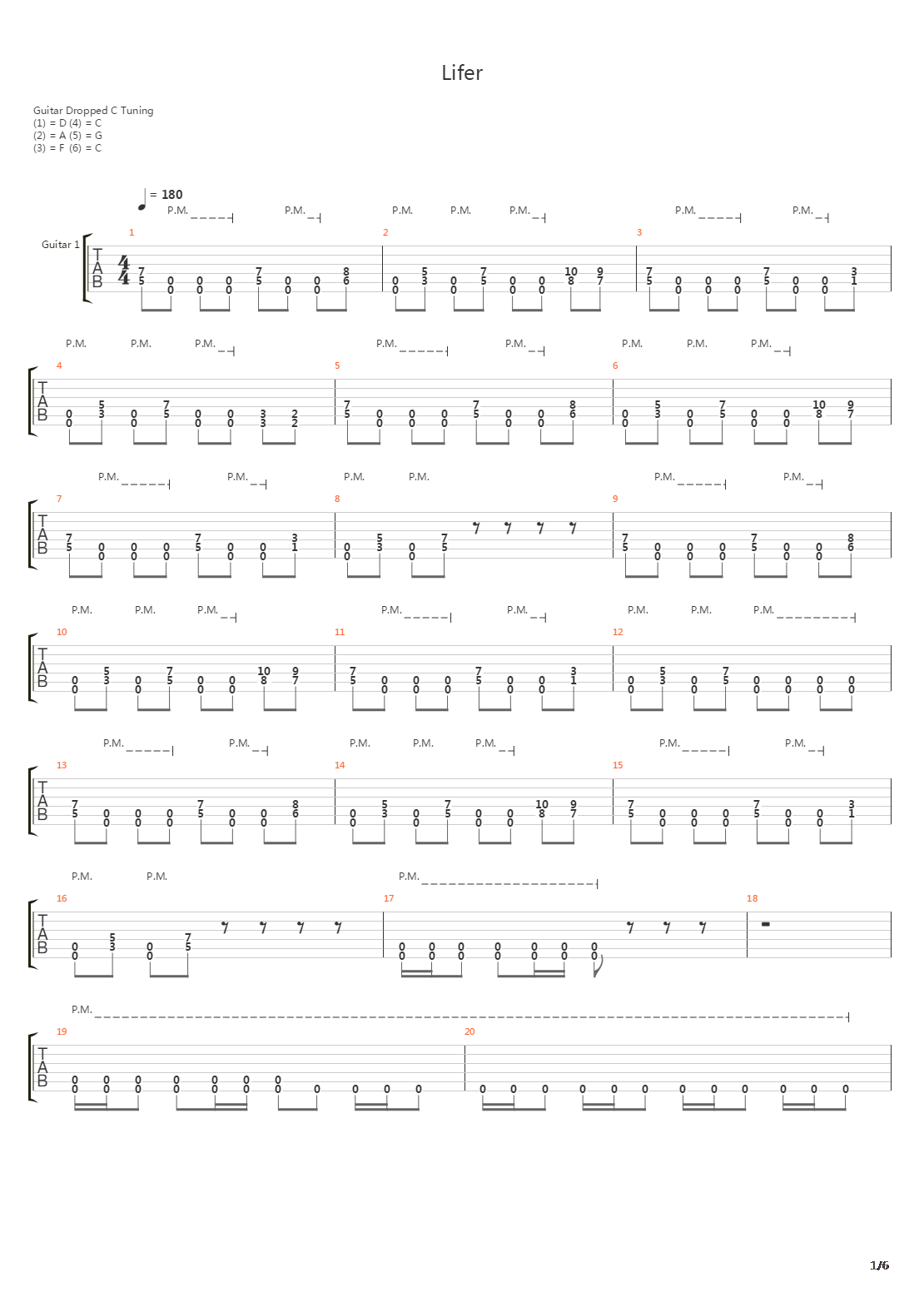 Lifer吉他谱