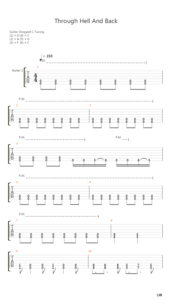 Through Hell And Back吉他谱