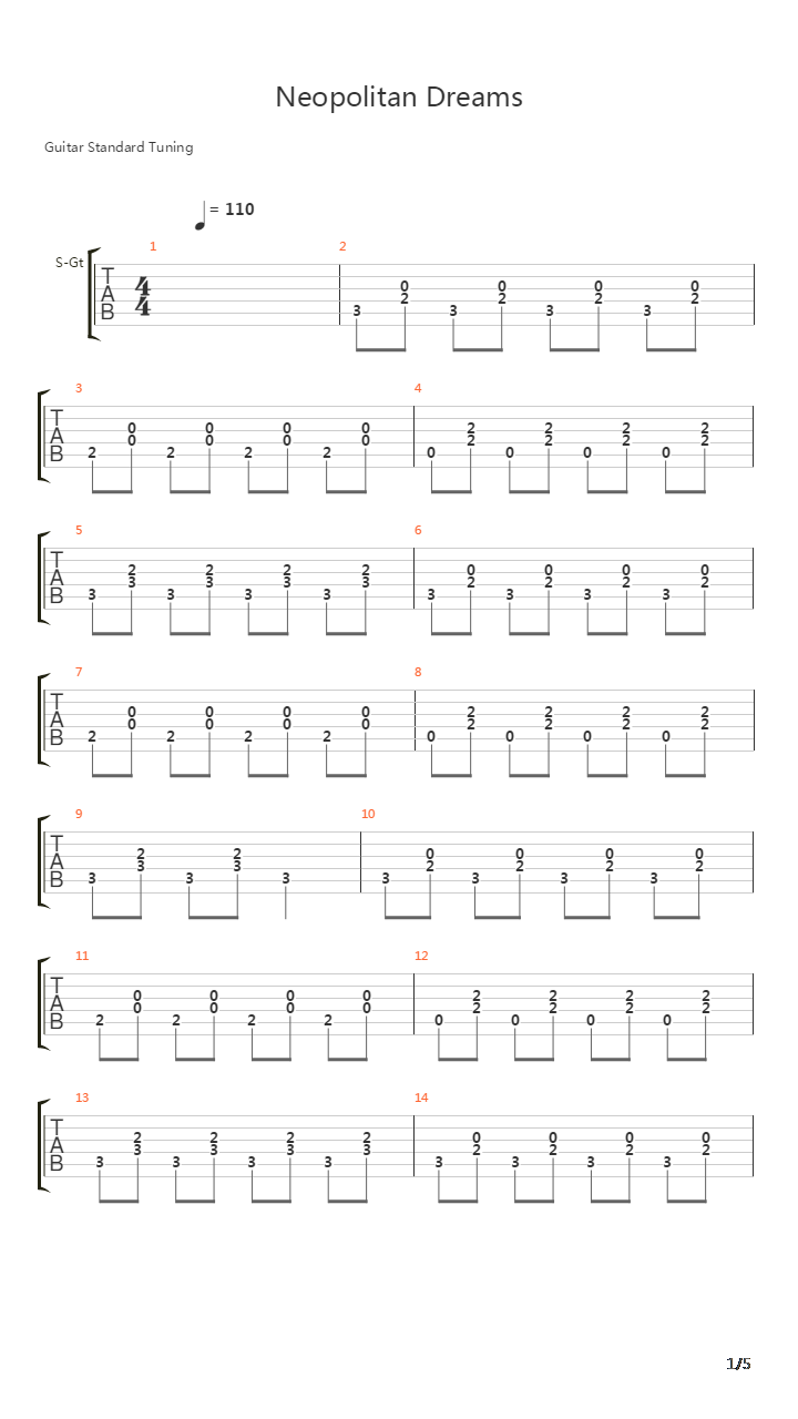 Neopolitan Dreams吉他谱