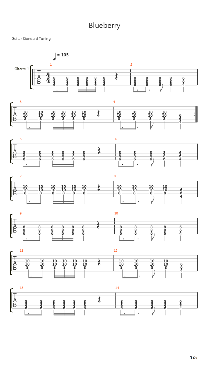 Blueberry吉他谱