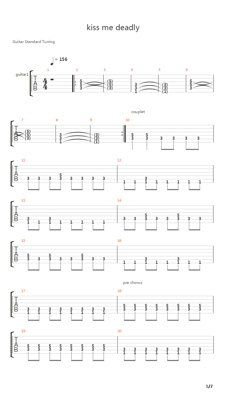Kiss Me D Eadly吉他谱