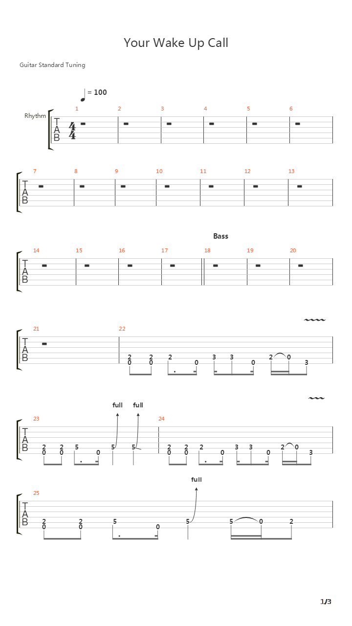 Your Wake Up Call吉他谱