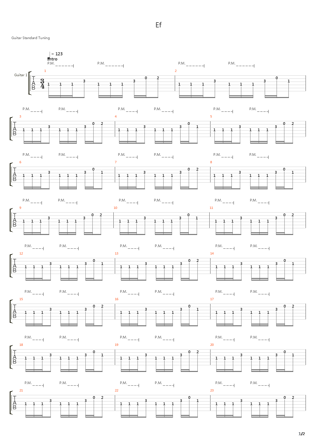 Ef吉他谱