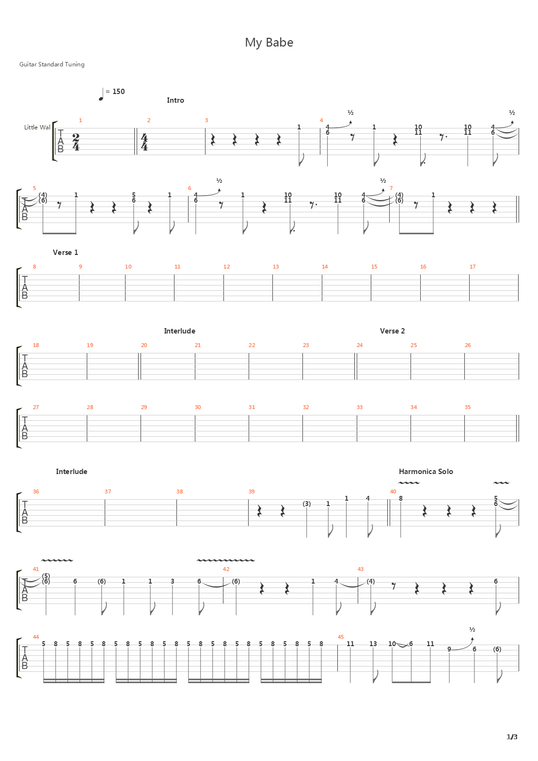 My Babe吉他谱