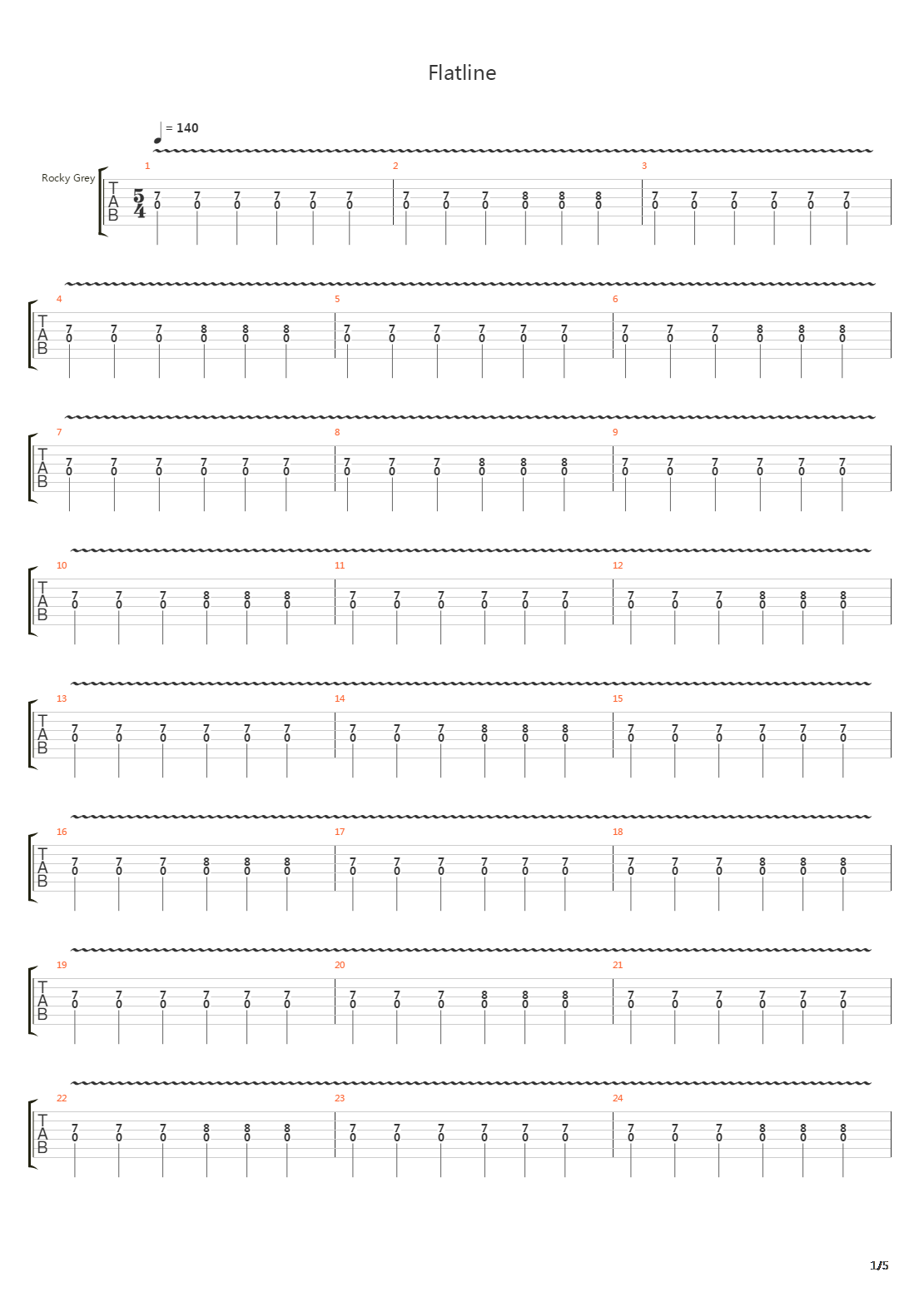 Flatline吉他谱