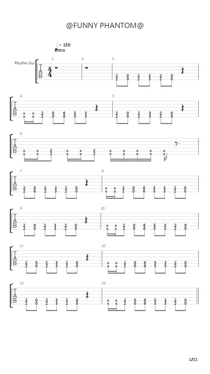 Funny Phantom吉他谱