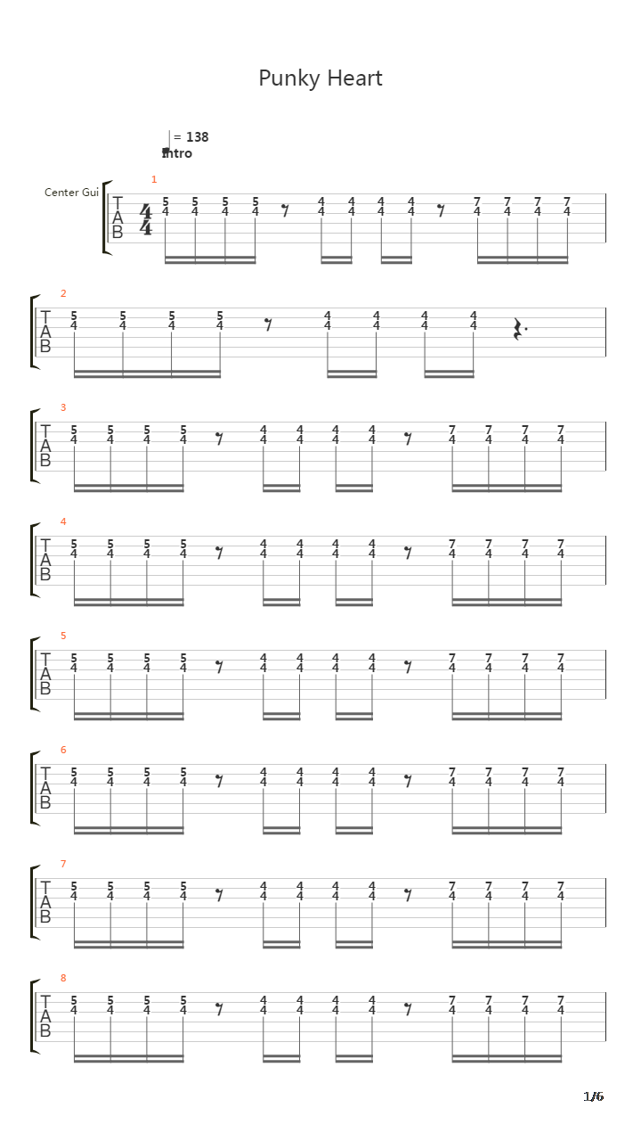 Punky Heart吉他谱
