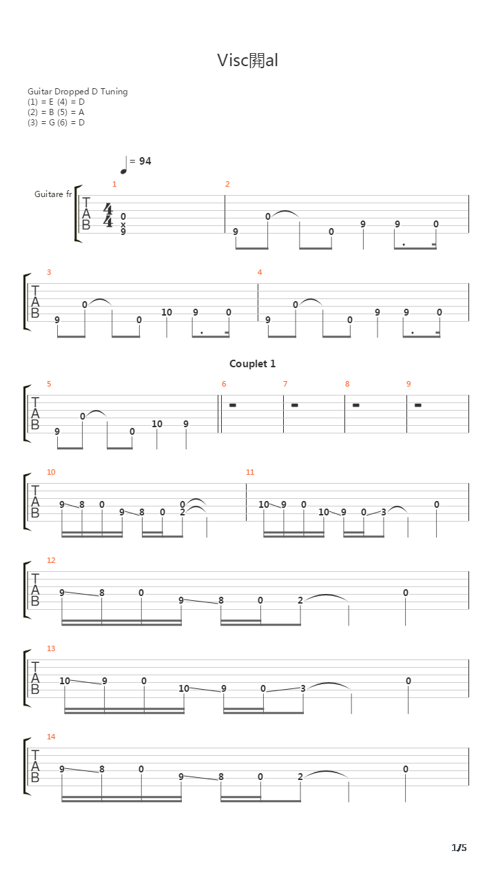 Viscral吉他谱