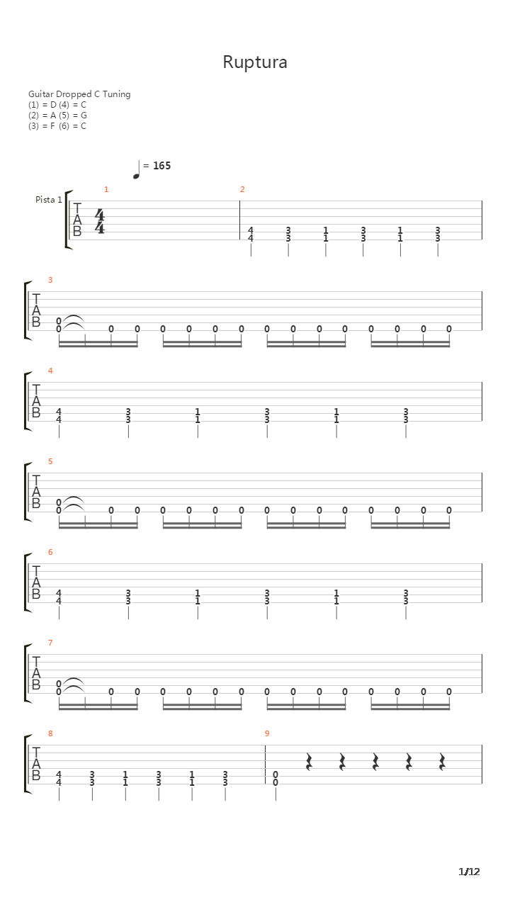Ruptura吉他谱
