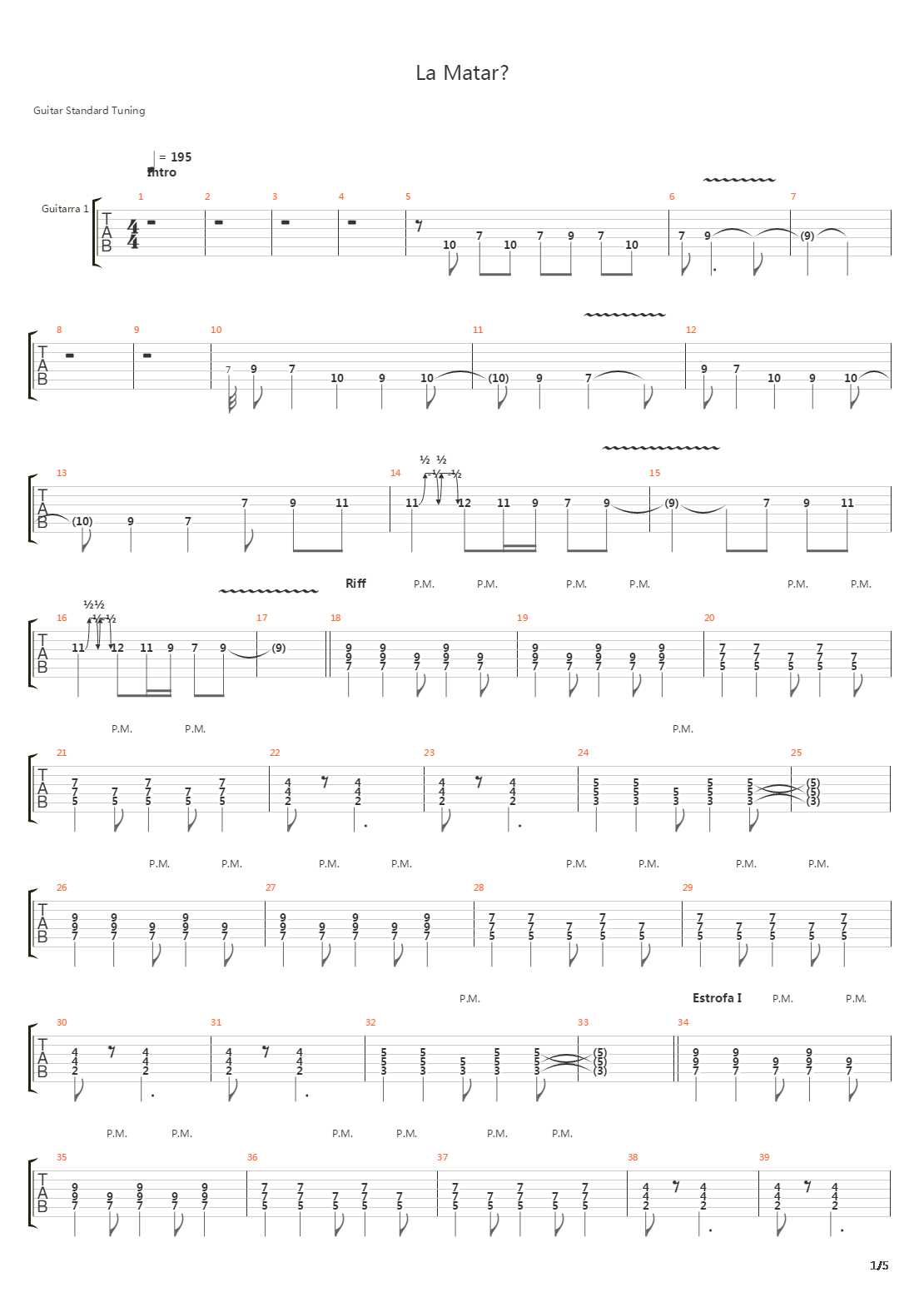 La Matar吉他谱