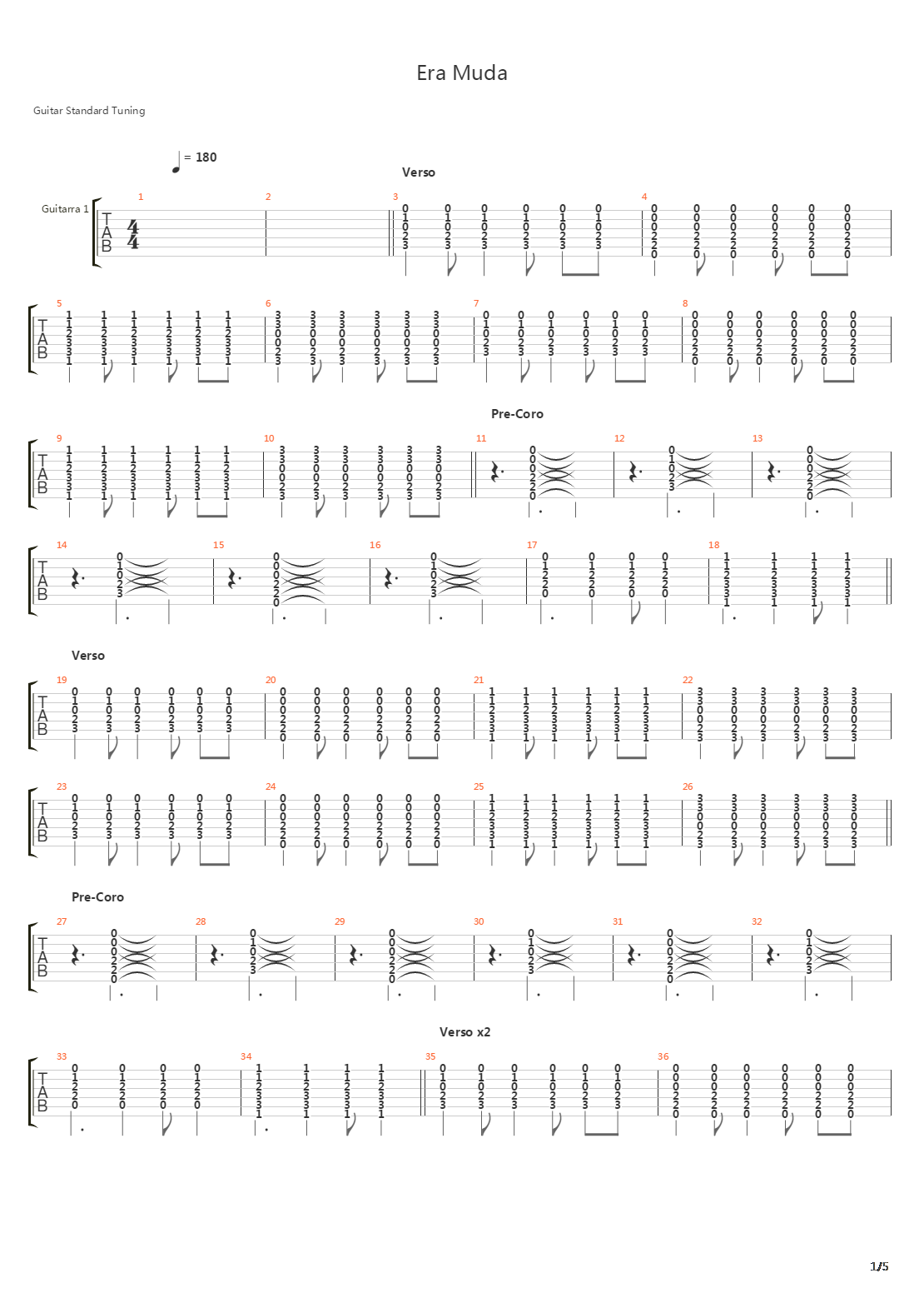 Era Muda吉他谱