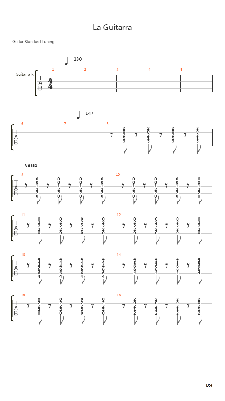 La Guitarra吉他谱
