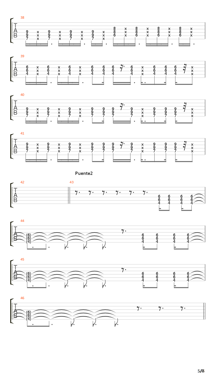 Te Puedes Matar吉他谱