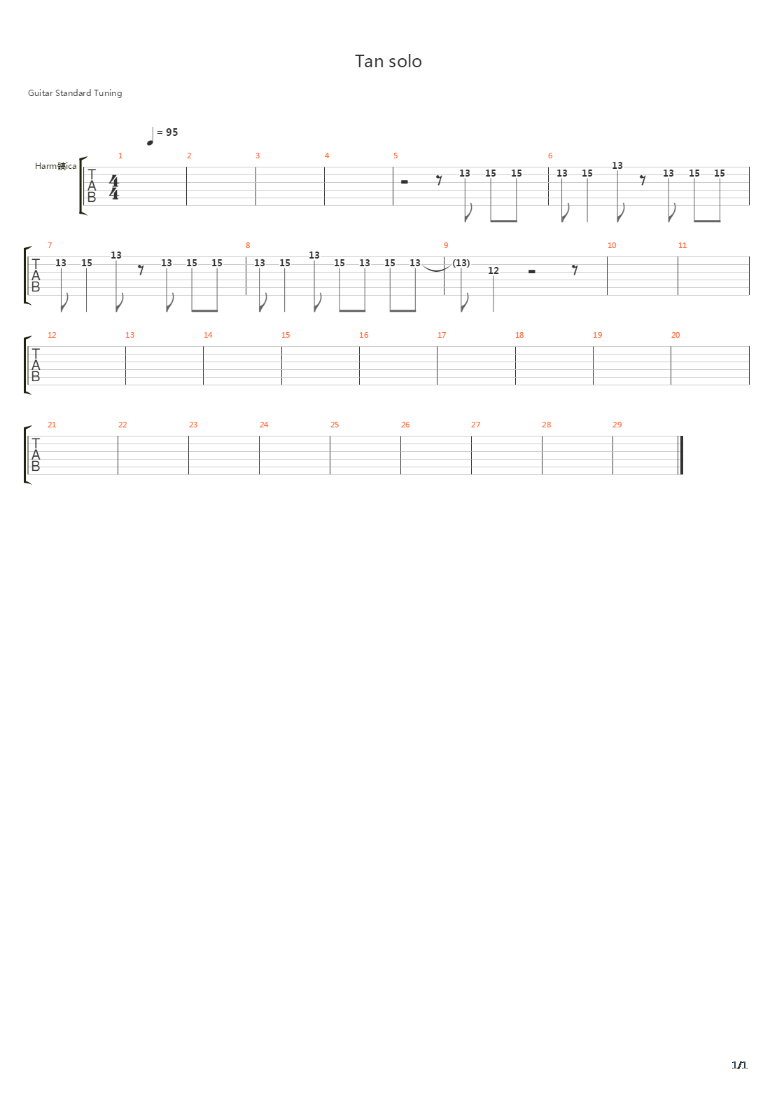 Tan吉他谱
