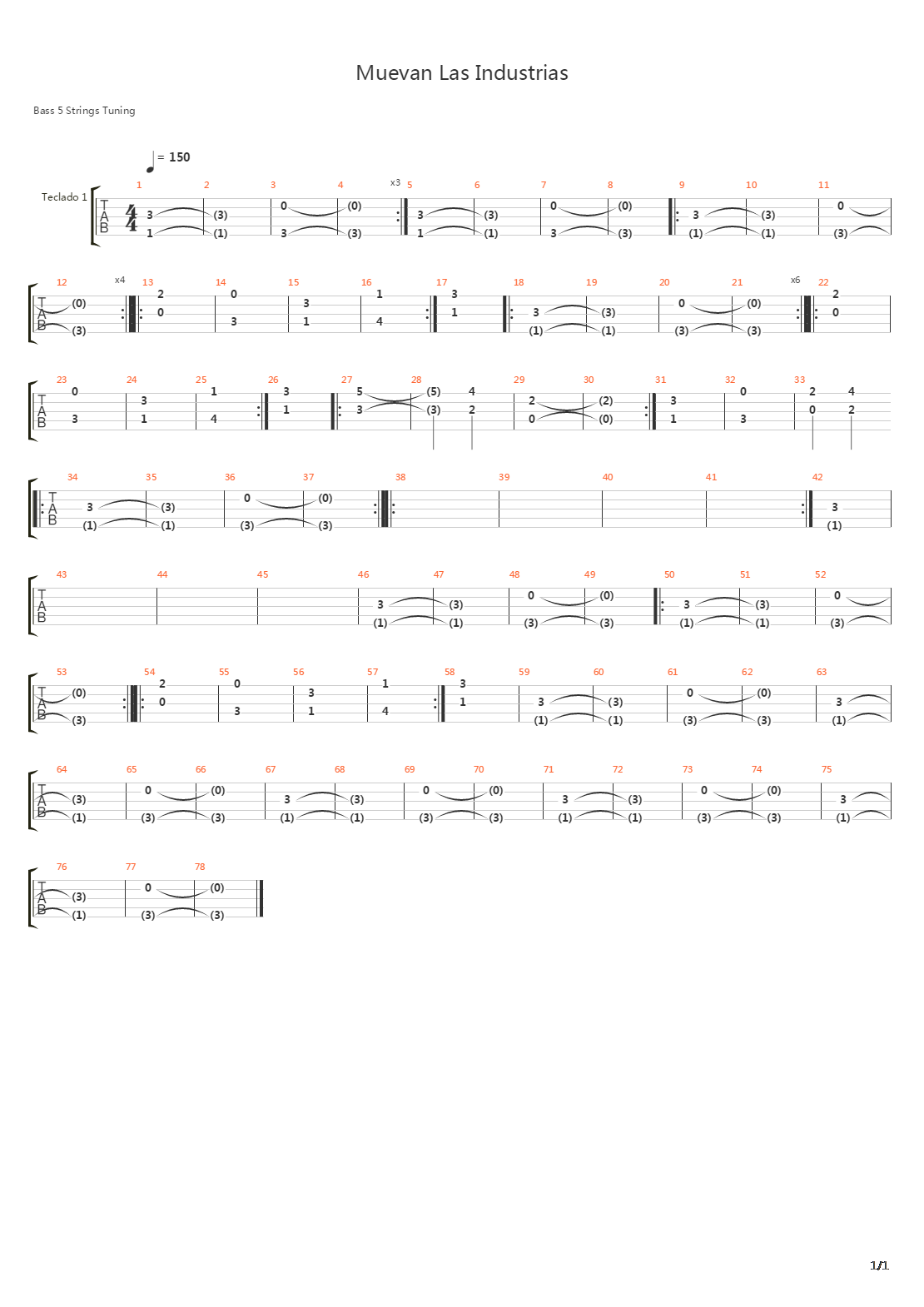 Muevan Las Industrias吉他谱