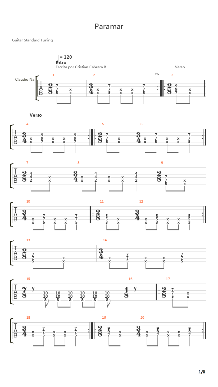 Paramar吉他谱