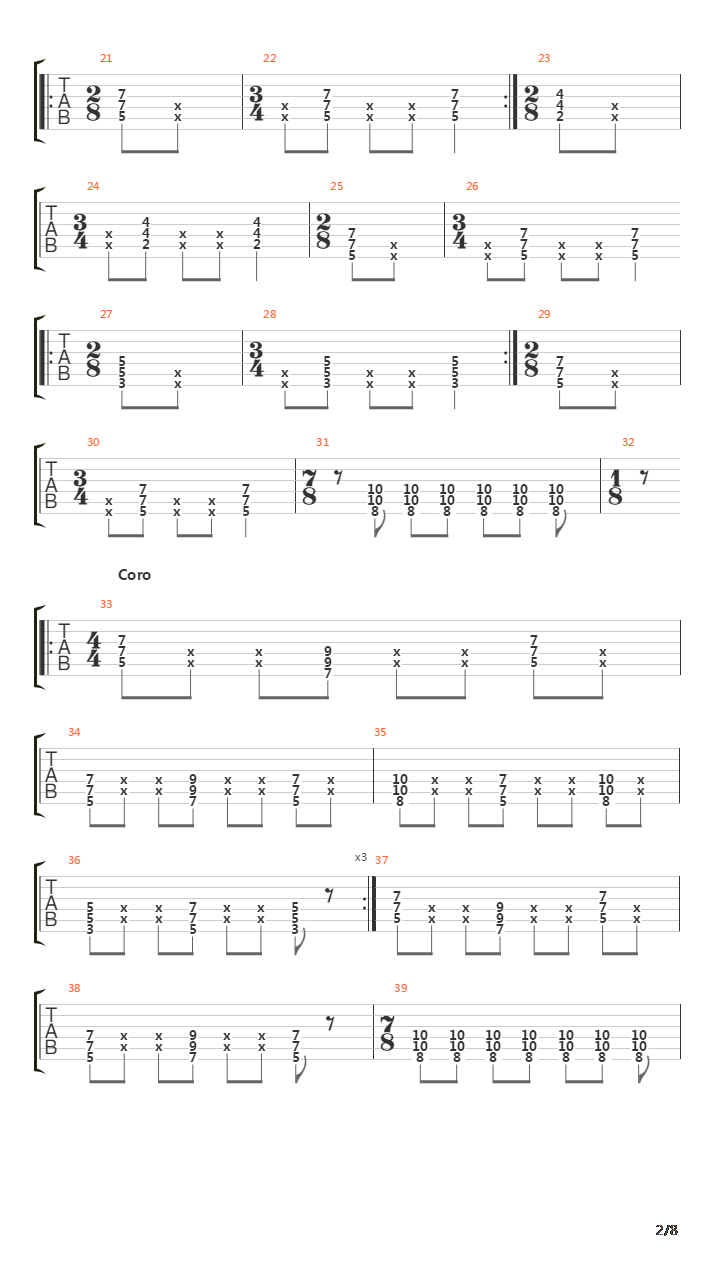 Paramar吉他谱