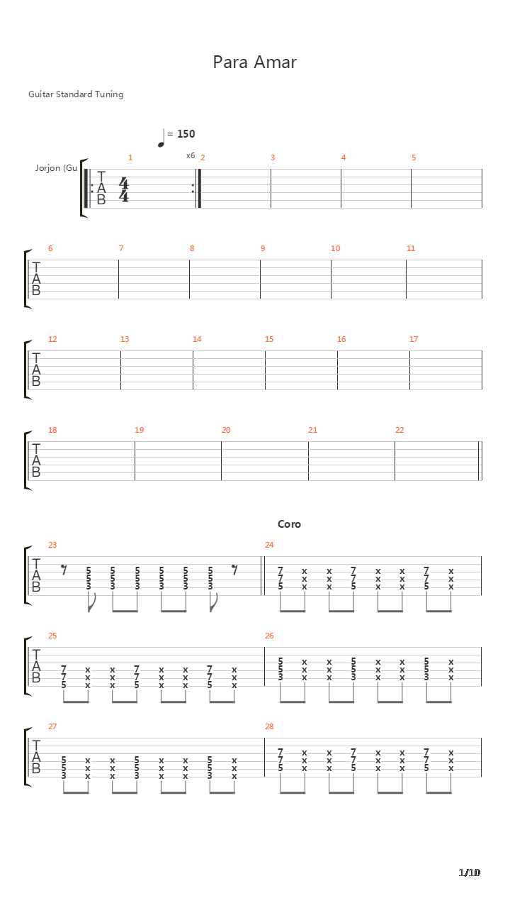 Paramar Mundoinfernal吉他谱