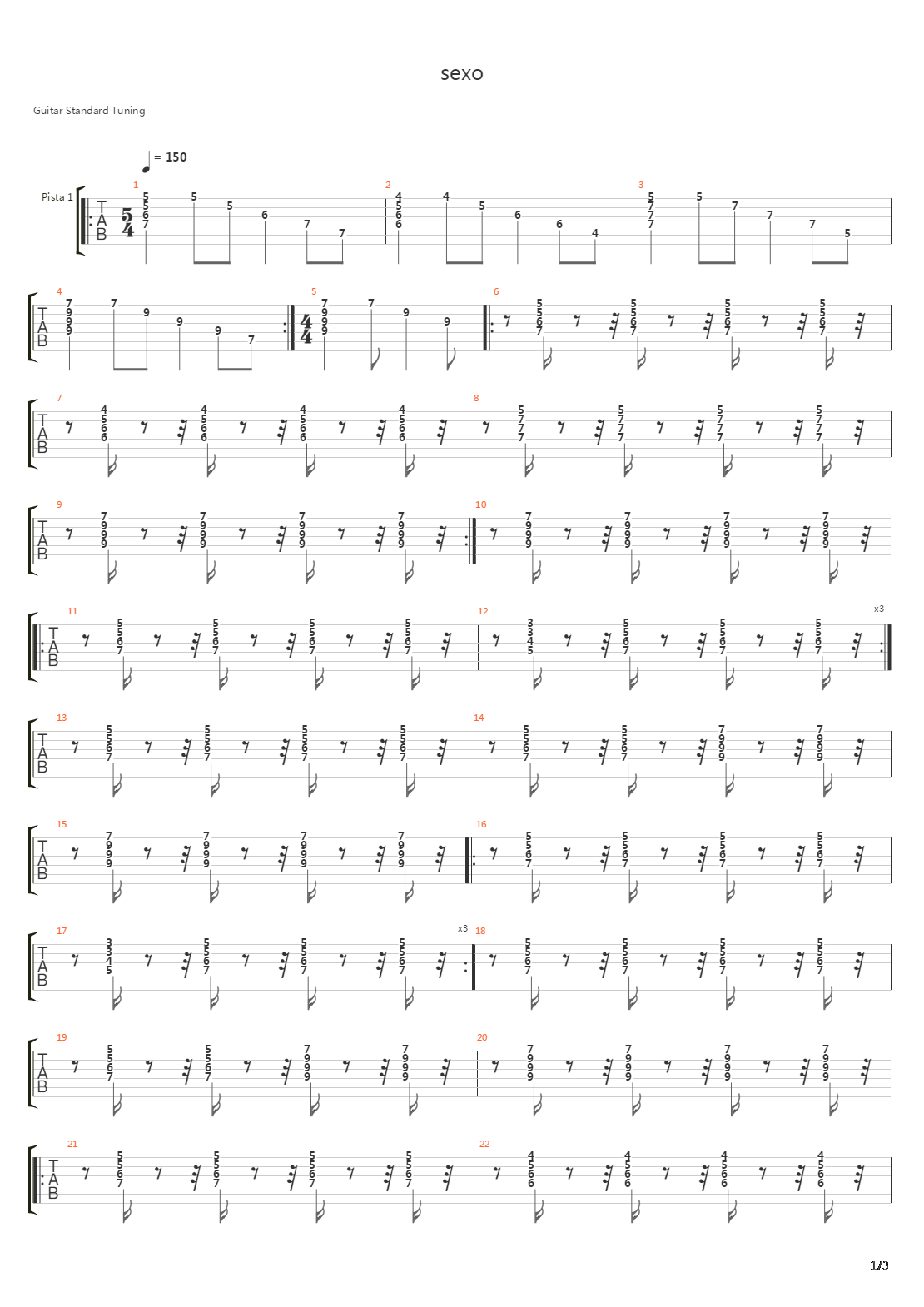 Sexo吉他谱