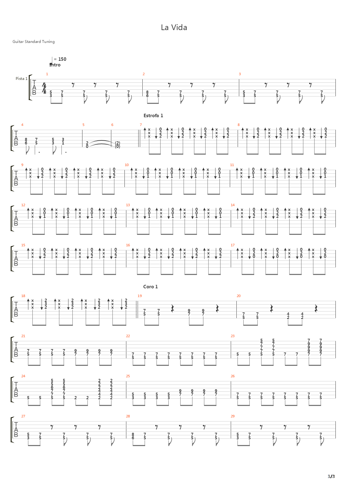 La Vida吉他谱