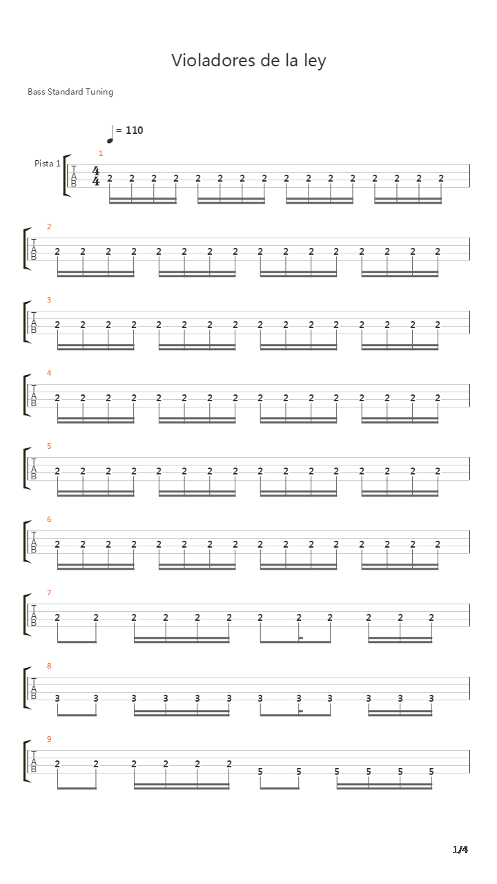 Violadores De La Ley吉他谱